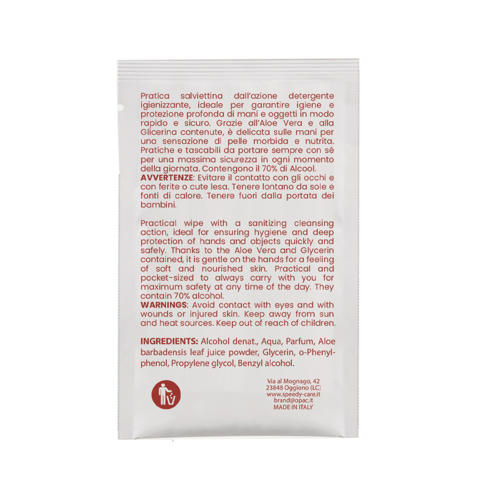 Sachet with hand cleansing wipe with sanitizing action - Capitol